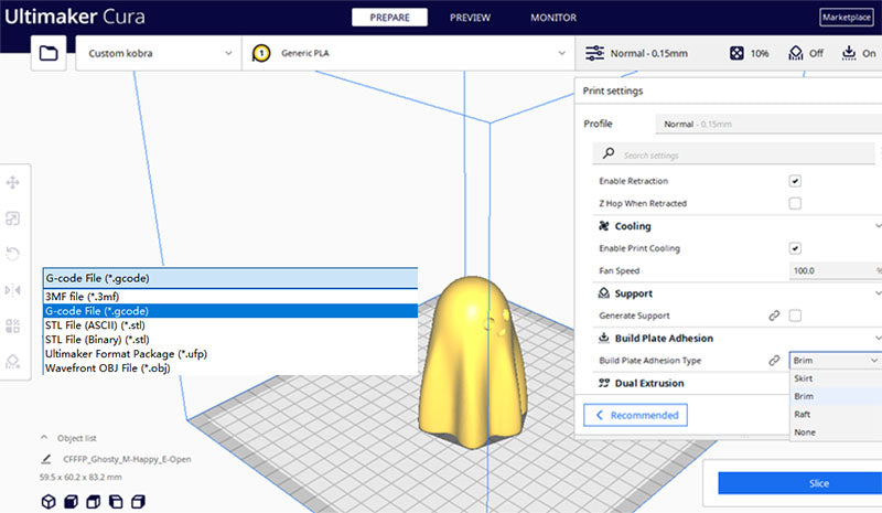 come fare -use-slicing-software-cura