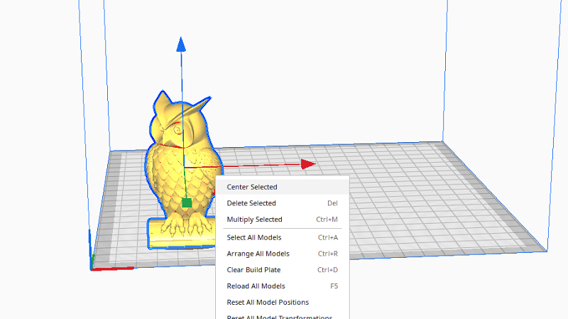 Adjust the 3d model in Cura
