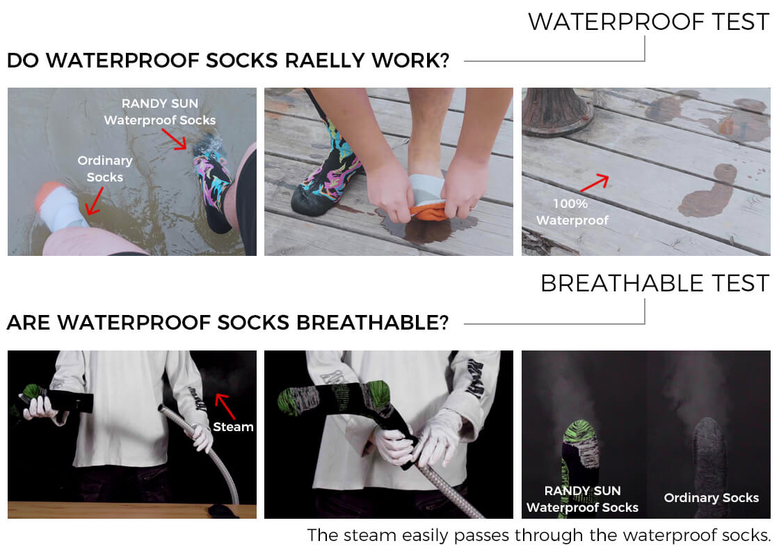 breathable test of waterproof socks