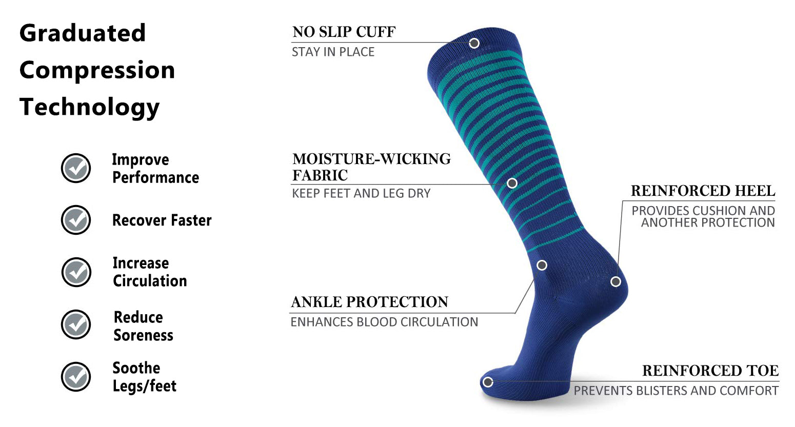 running compression socks features