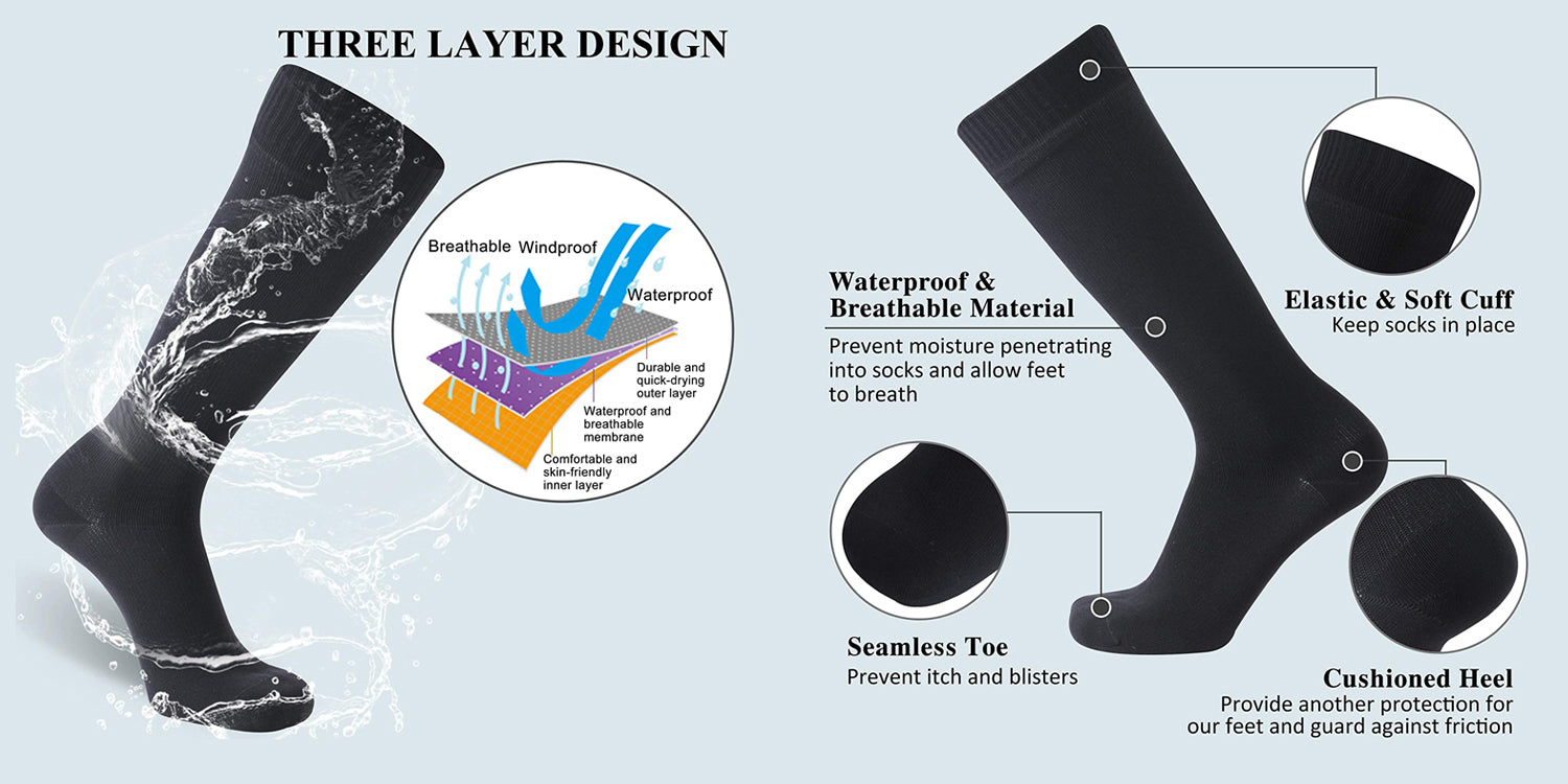 knee high waterproof socks features