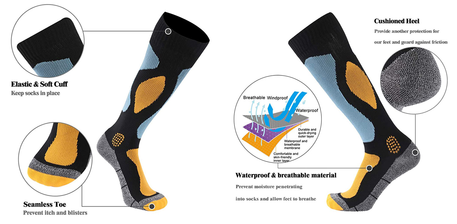 waterproof socks knee features
