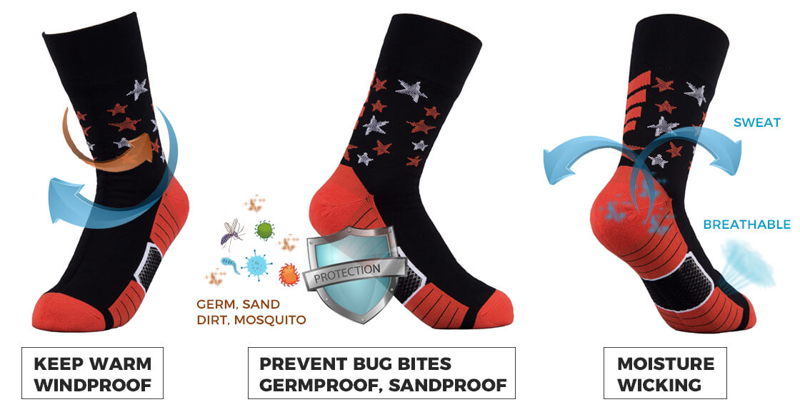 crew windproof waterproof socks