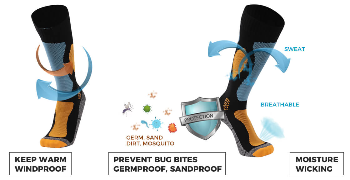 skiing socks sandproof