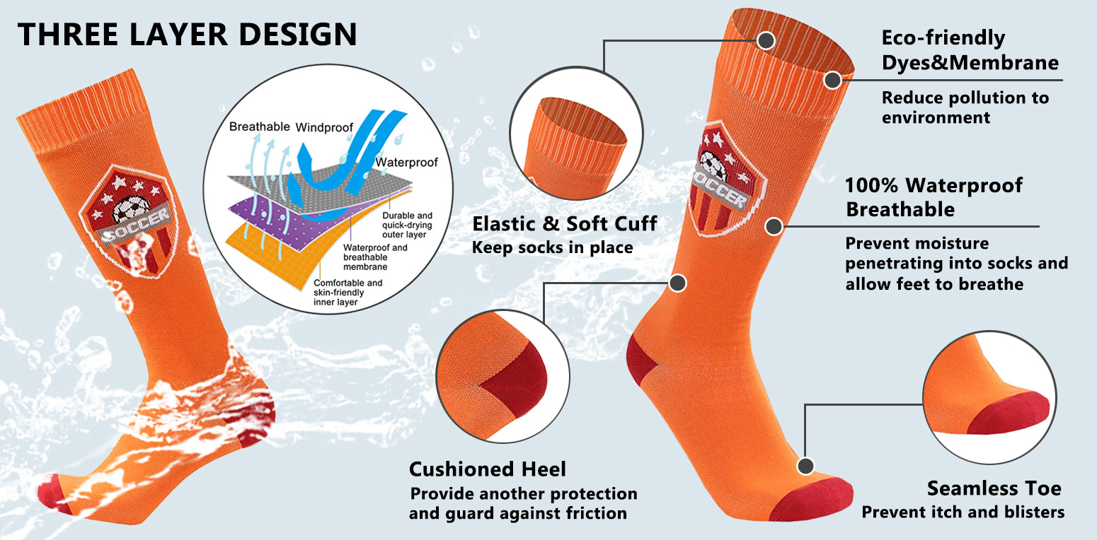 orange waterproof socks