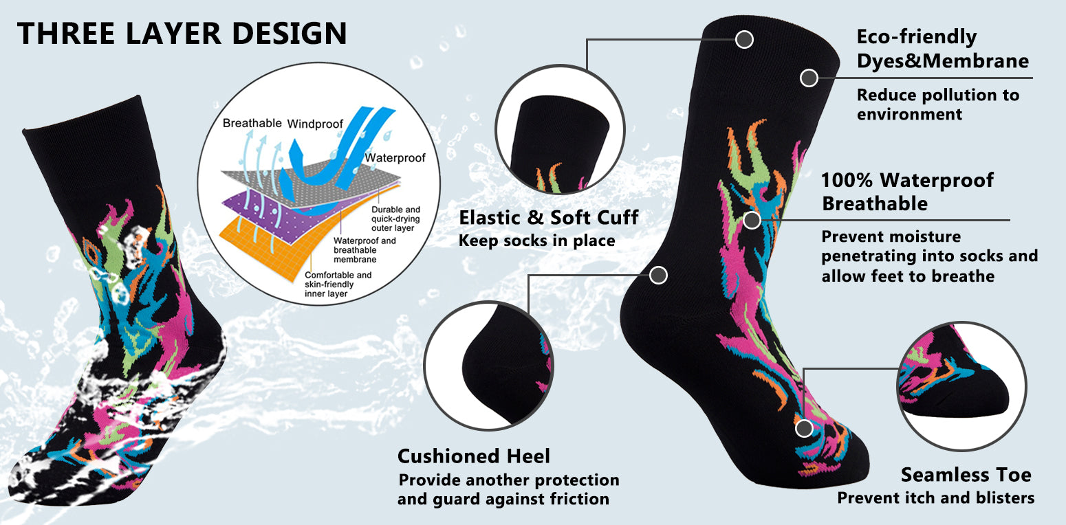 fire waterproof socks features
