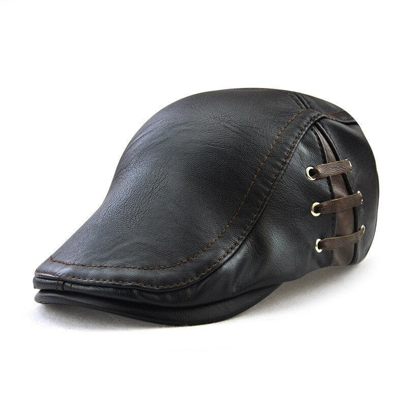 Leather Hats for Men Retro Style Cap