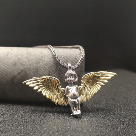 Angel Wings Necklace Cute Little Guardian Angel Necklace Fashion Trend Jewelry Accessories