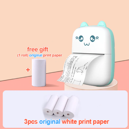 Portable Thermal Mini Pocket Printer Paper Photo For Pics Labels QR Codes Wireless