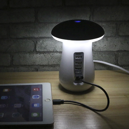 Charging Station USB Multi Port Quick Charging Station For Multiple Devices Mushroom Led Lamp 5V