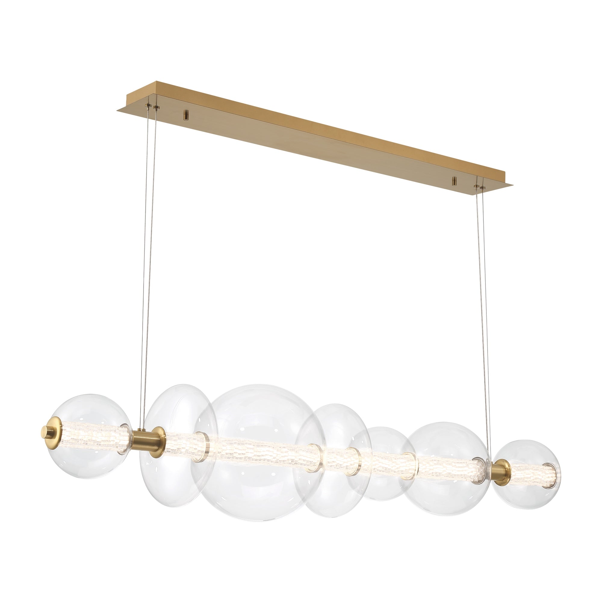 Eurofase 46772-036 ATOMO 56 Inch Linear LED Chandelier Gold/Clear Glass