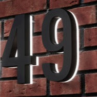 Modern Lights ABS-LN59BK 5 Inch #9 LED Backlit House Number Black