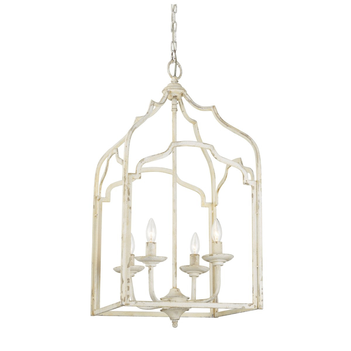 Forty West 22823 Sullivan 4 Light Cathedral Style White Metal Chandelier