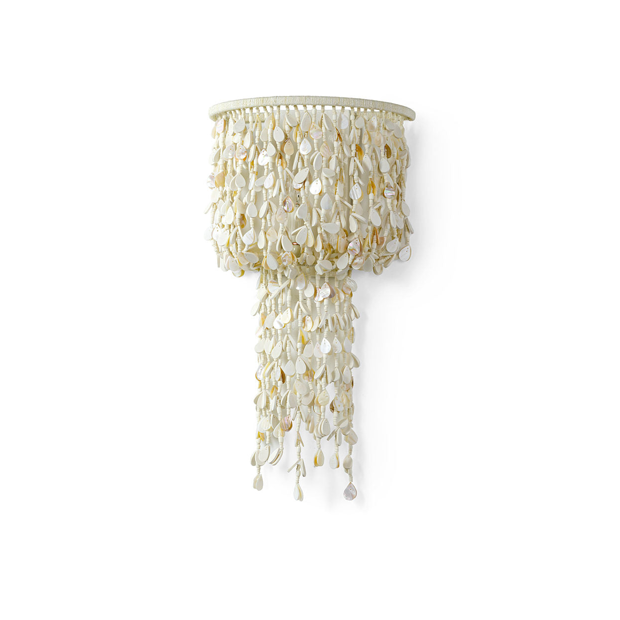 Palecek 2751-79 Calabria Wood Bead and Shell Wall Sconce