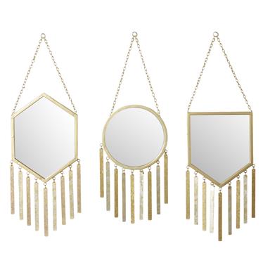 43322 Gold Mini Mirror with Metal Tassels - 3 shapes