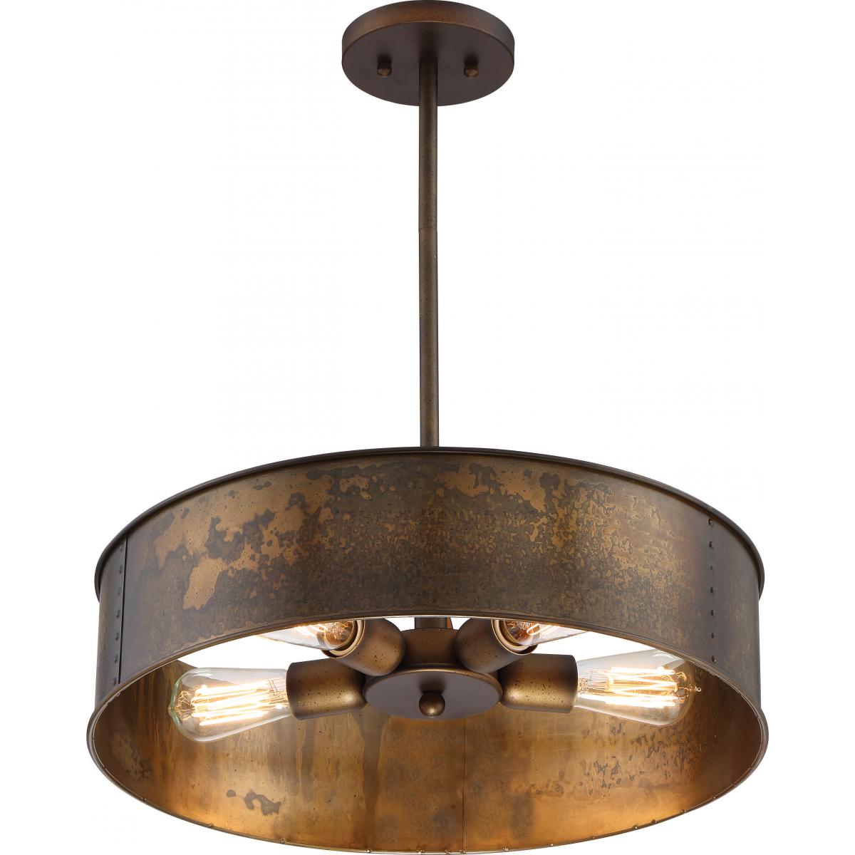 Nuvo 60-5894 Kettle 4 Light Weathered Brass Pendant