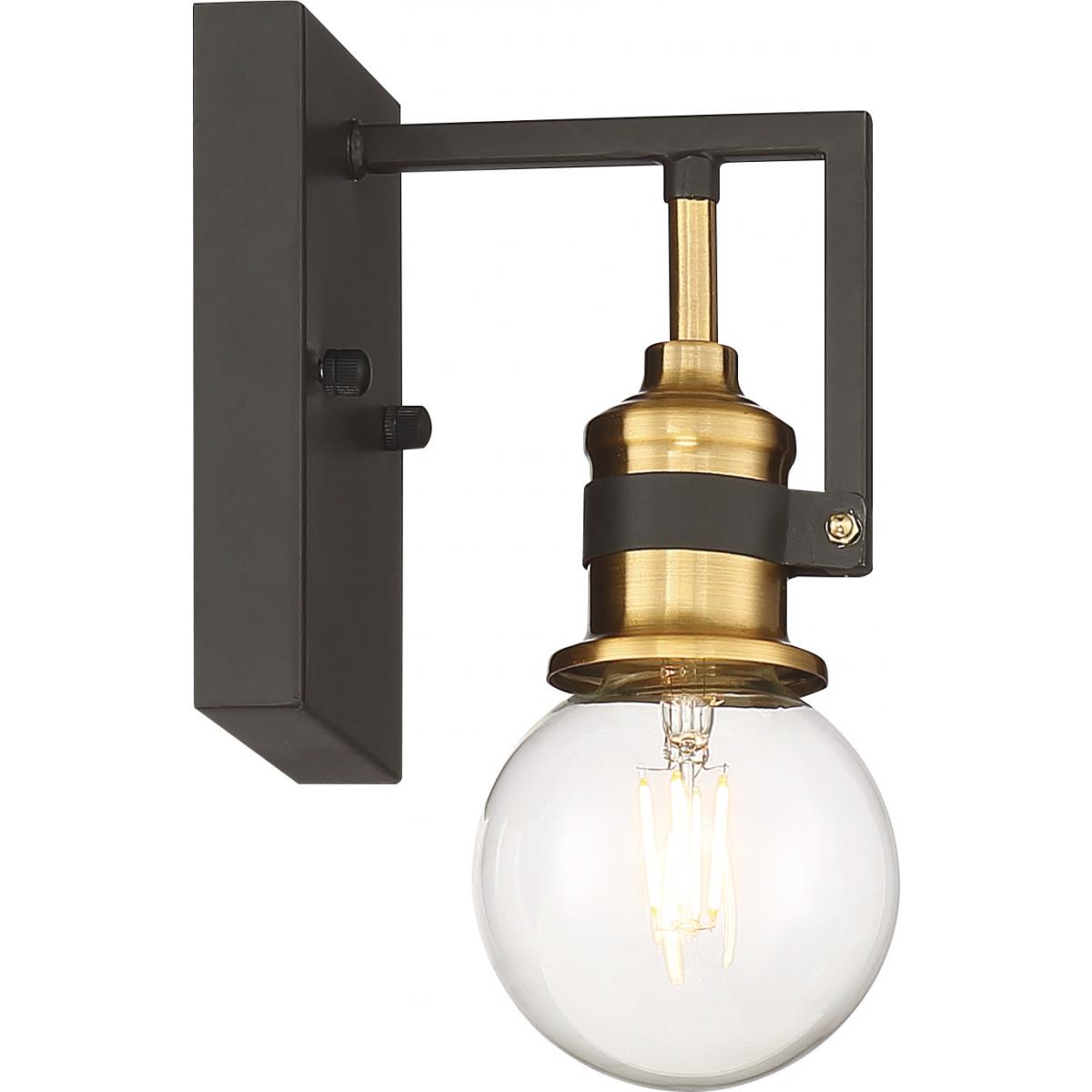 Nuvo Lighting 60-6971 Intention 1 Light Vanity Sconce in Warm Brass and Black