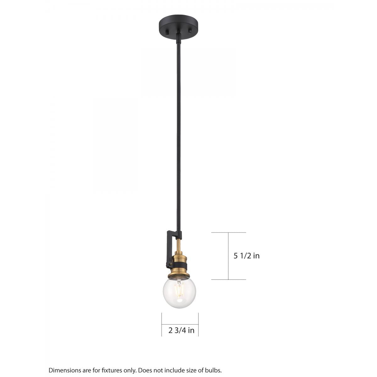 Nuvo Lighting 60-6975 Intention 1 Light Mini Pendant in Warm Brass and Gold
