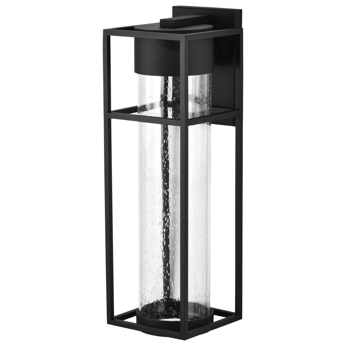 Nuvo 62-1614 Ledges LED Large Outdoor Wall Lantern Matte Black with Seeded Glass