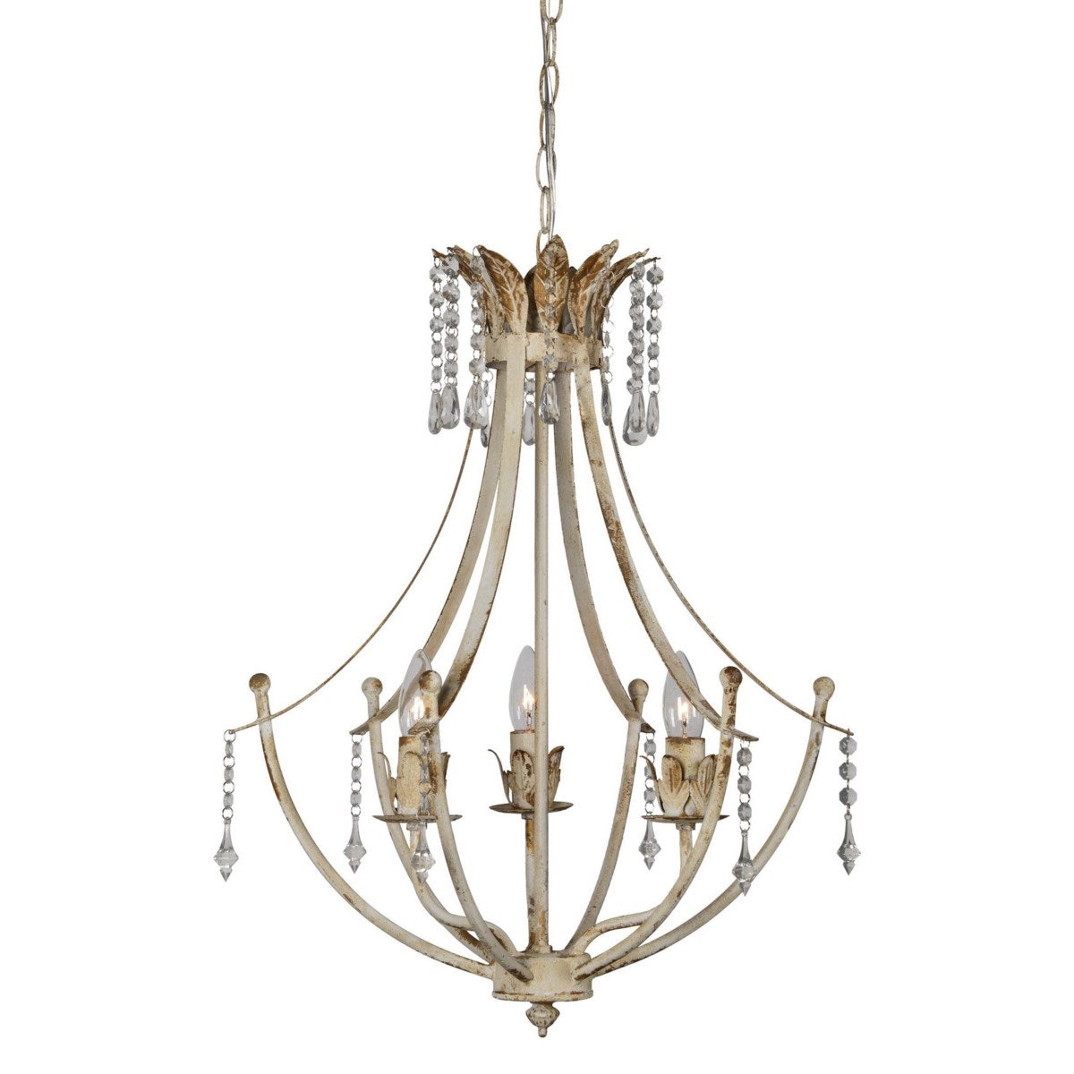 Forty West Designs 70706 Bromley White Metal Beaded Chandelier