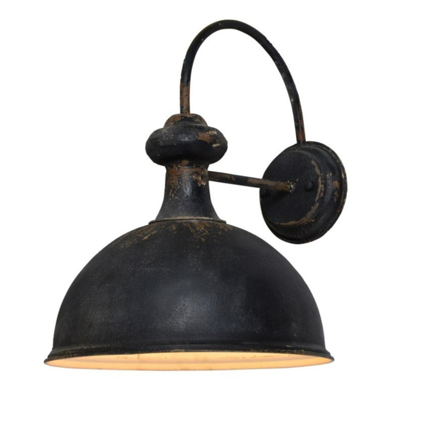 Forty West Designs 707119 Frank Distressed Black Barn Light Wall Sconce