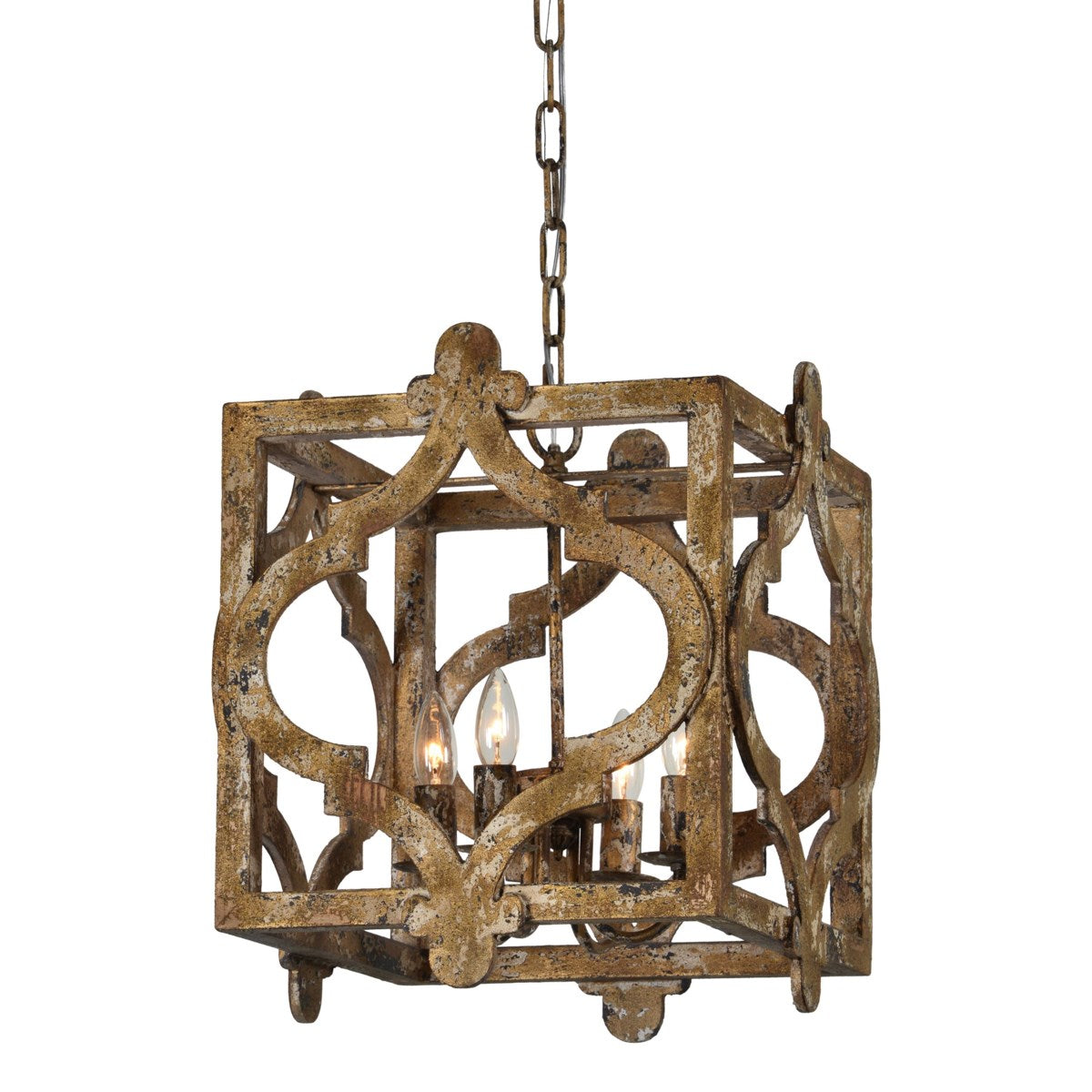 Forty West Designs 70796 Vivianne Distressed Wood and Metal Pendant Light