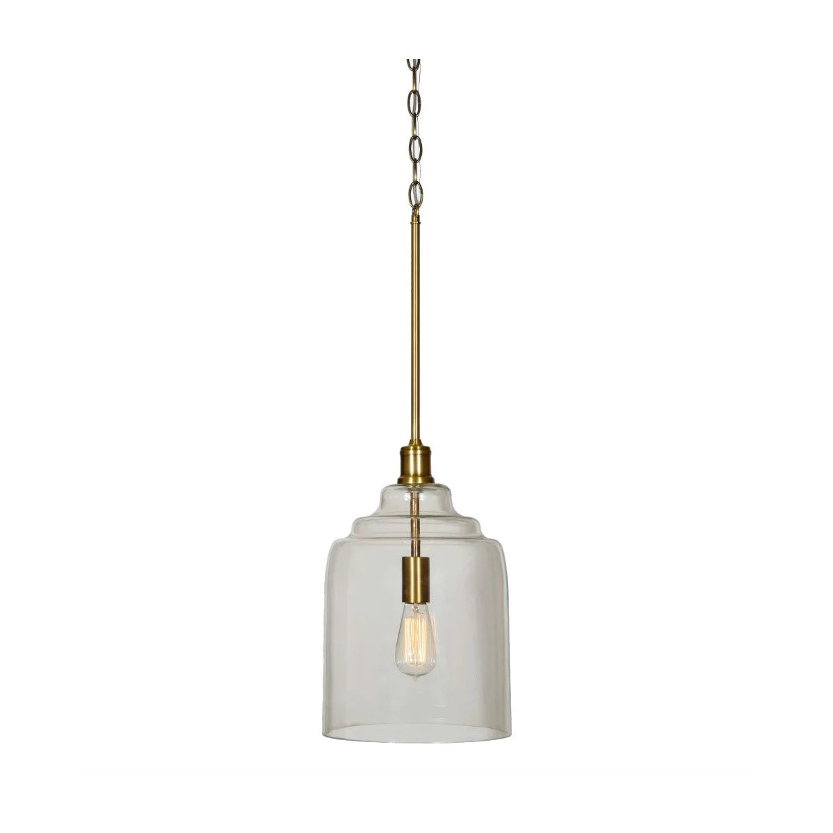 Forty West Designs 71507 Grafton 1 Light Glass Pendant in Gold