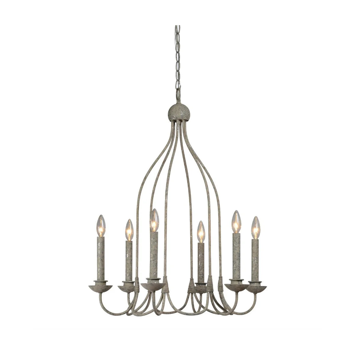 Forty West Designs 71603 Sampson 6 Light Antique Silverleaf Chandelier