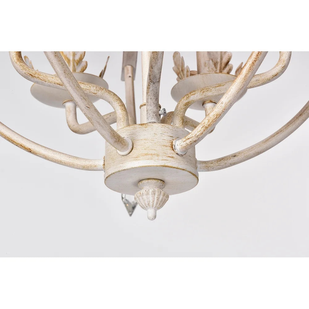Forty West Designs 70706 Bromley White Metal Beaded Chandelier