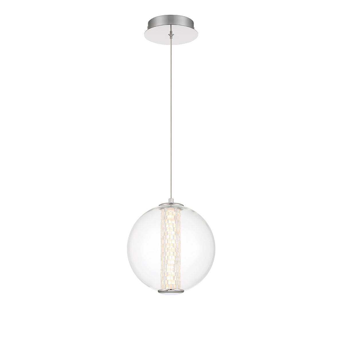 Eurofase 45735-011 Atomo 1 Light LED Crystal Pendant in Chrome