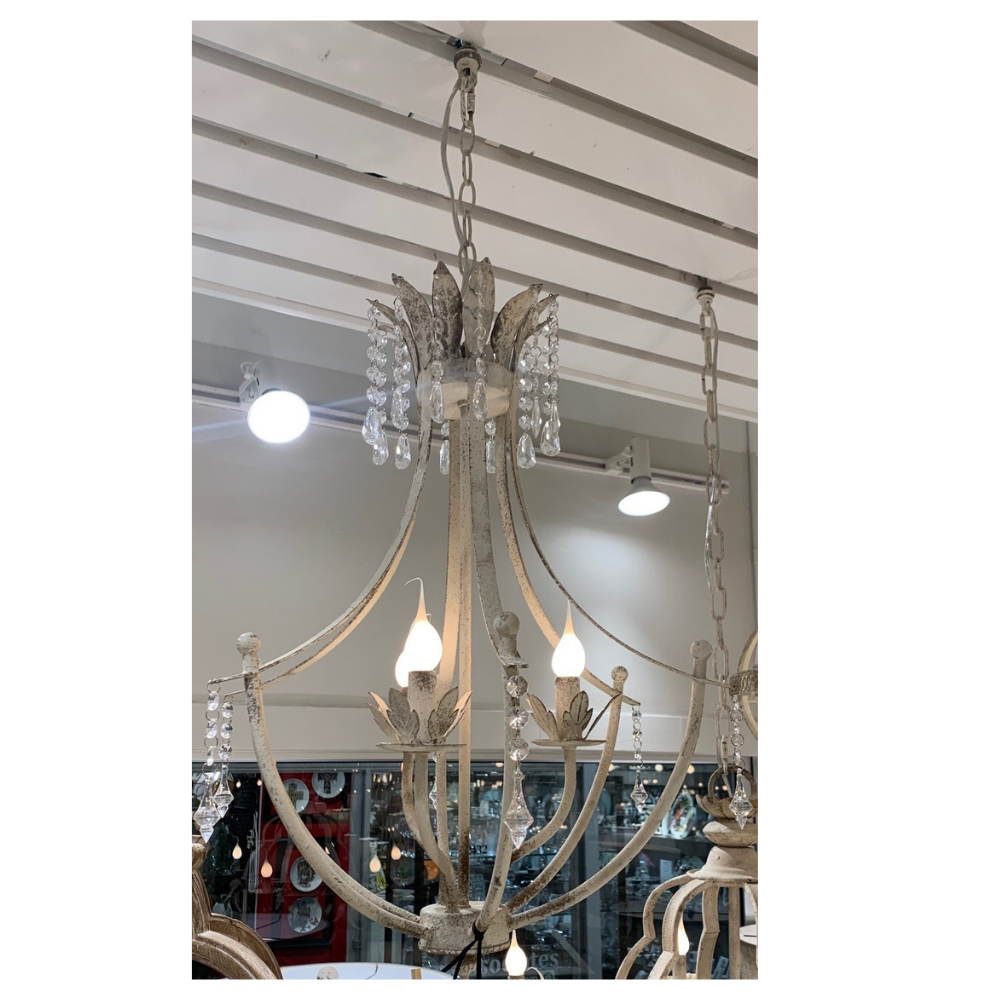 Forty West Designs 70706 Bromley White Metal Beaded Chandelier