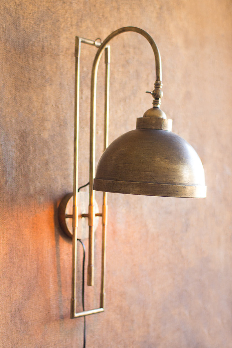 Kalalou CLL2396 Antique Brass Finish Corded Wall Sconce