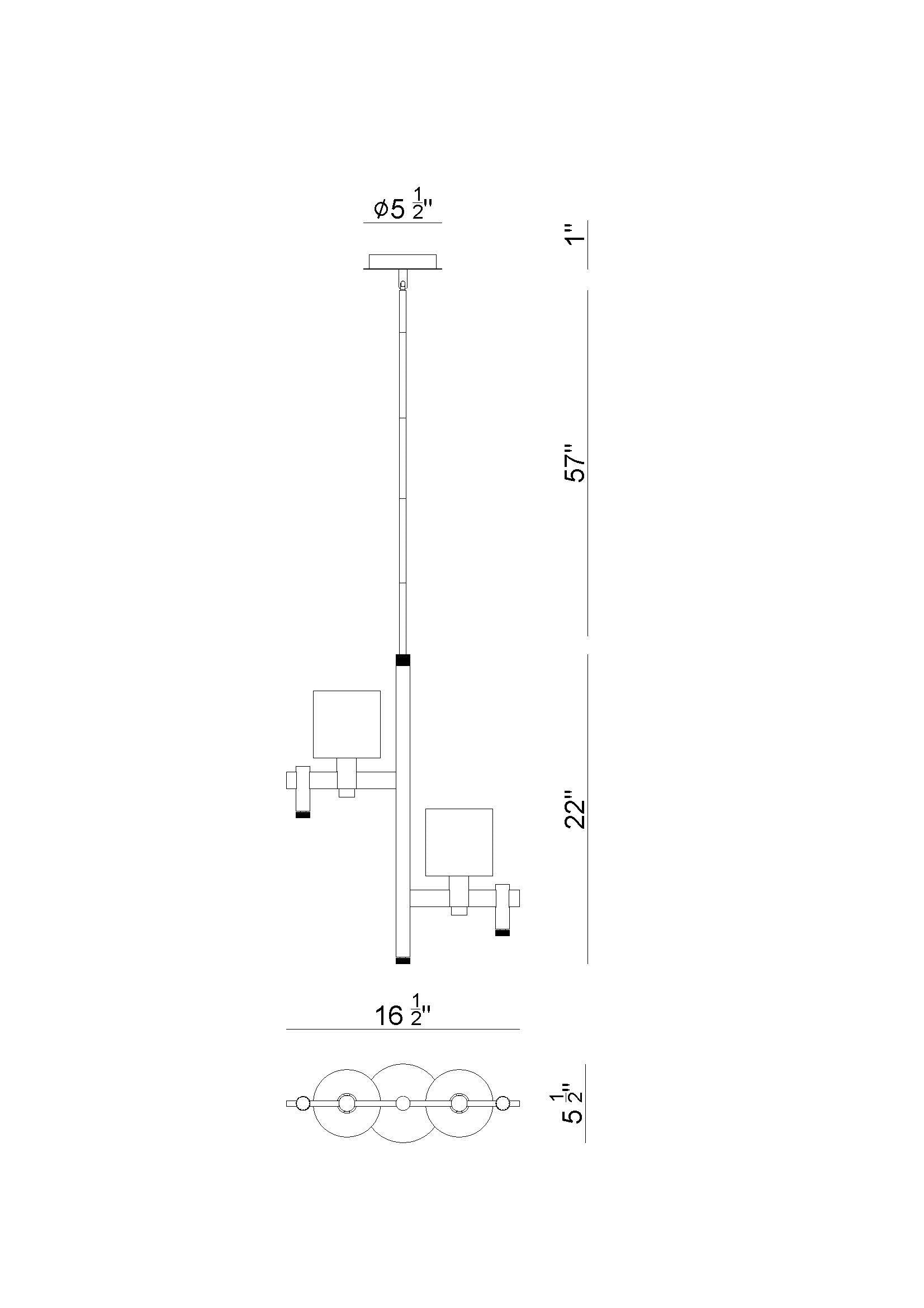 Eurofase 46520-012 Decato 2 Light Pendant Gold