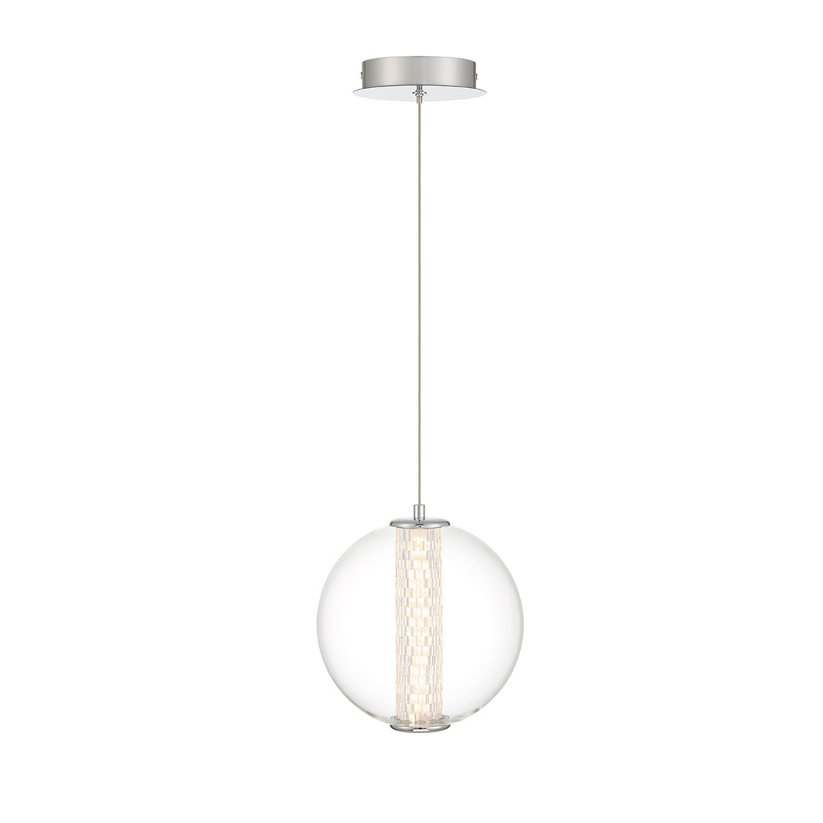 Eurofase 45735-011 Atomo 1 Light LED Crystal Pendant in Chrome