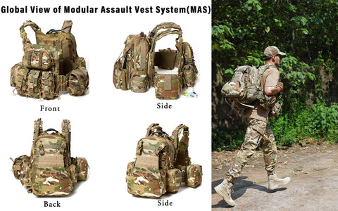 Akmax Military Modular Assault Vest System Compatible with 3 Day Tacti ...