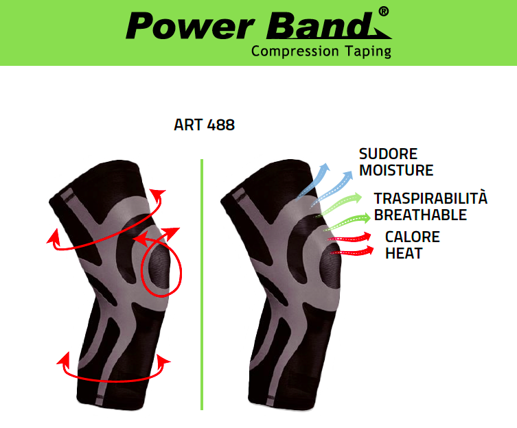 Knee cap with integrated power band taping Art.488 ORIONE?