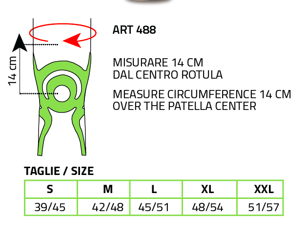 Knee cap with integrated power band taping Art.488 ORIONE?