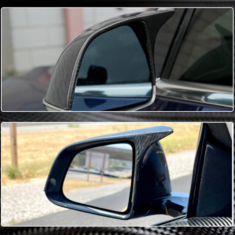 For Tesla Model Y Dry Carbon Fiber Add-on Side Rearview Mirror Cover Caps LHD Pair