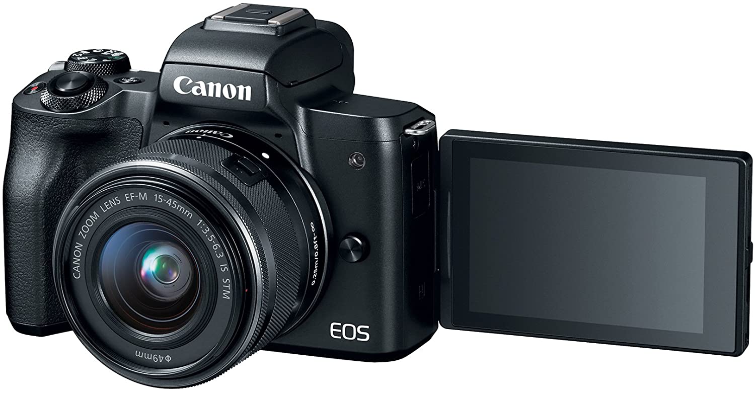 Canon EOS M50 Mirrorless Vlogging Camera Kit with EF-M 15-45mm Lens, Black