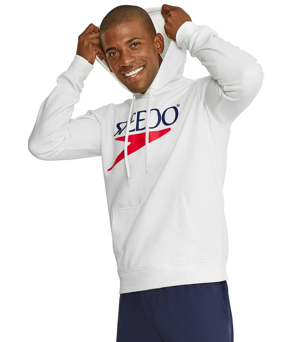 Speedo Unisex Vintage Logo Fleece Hoodie White