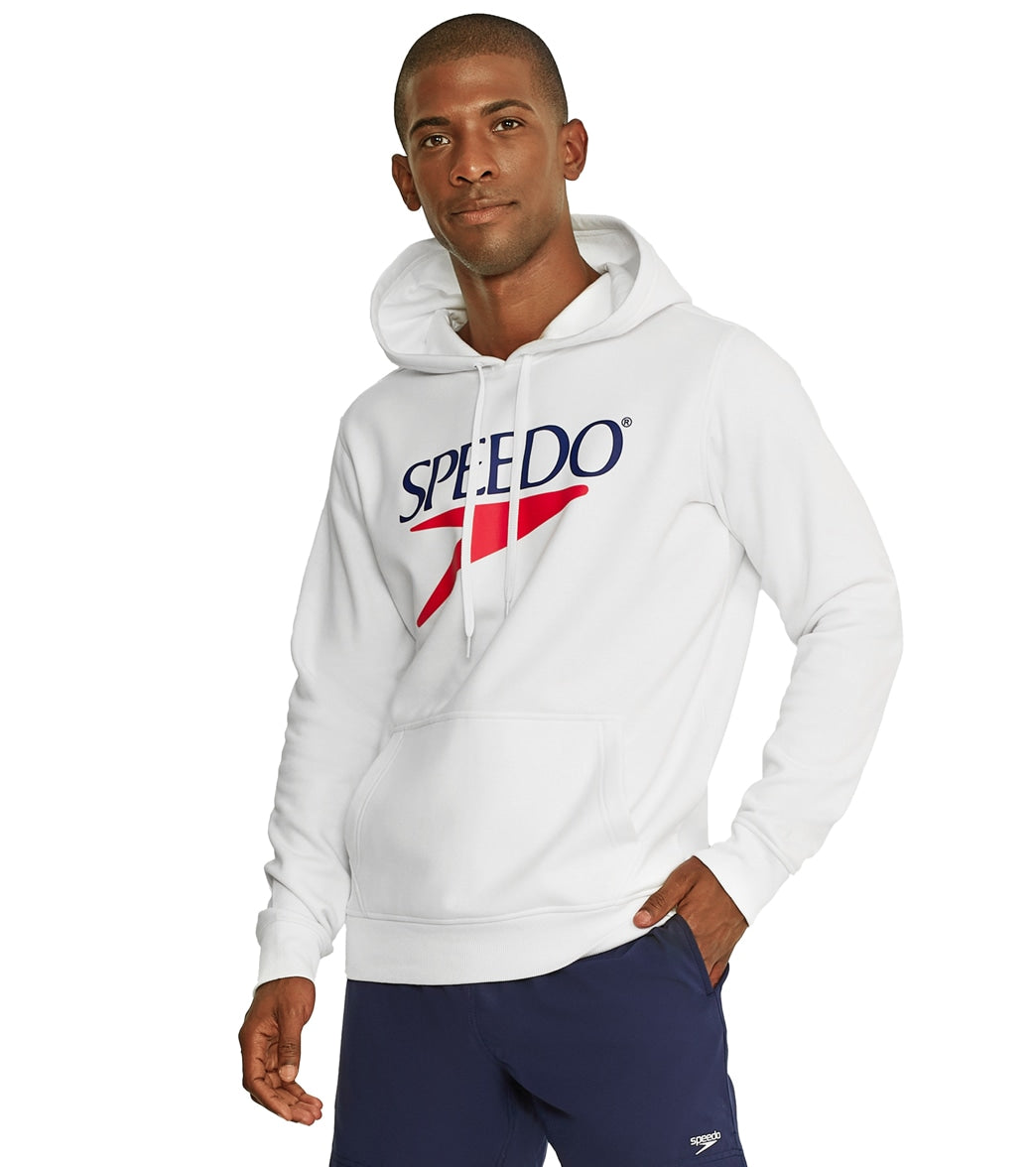 Speedo Unisex Vintage Logo Fleece Hoodie White