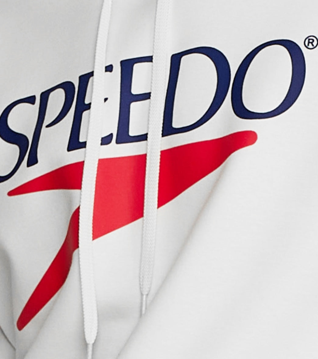 Speedo Unisex Vintage Logo Fleece Hoodie White