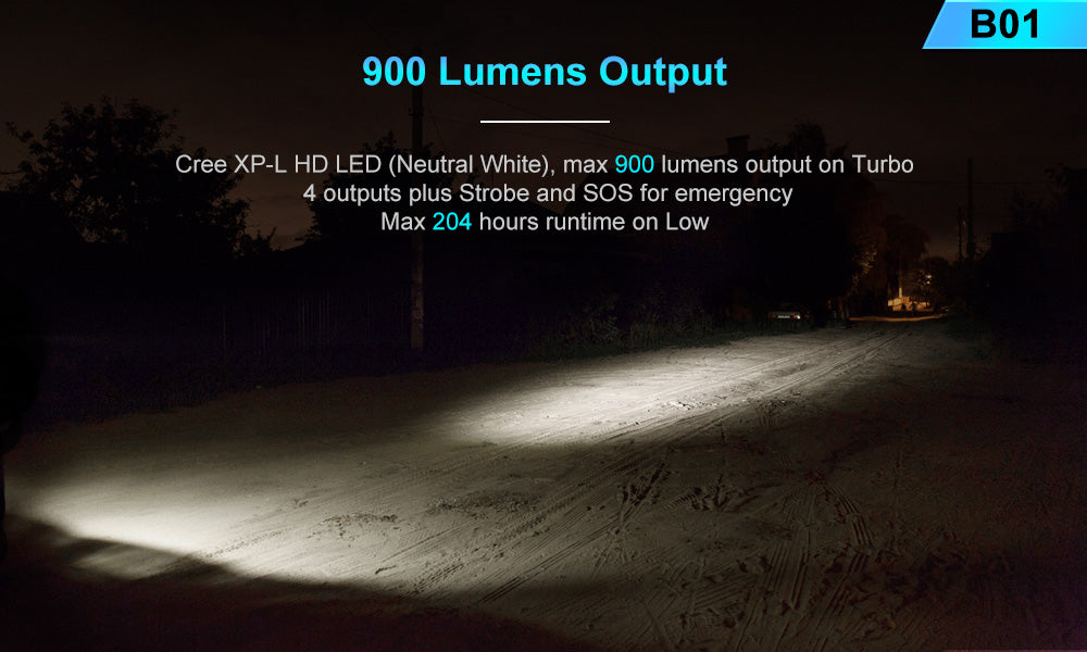 Cree XP-L HD LED, max 900 lumens output