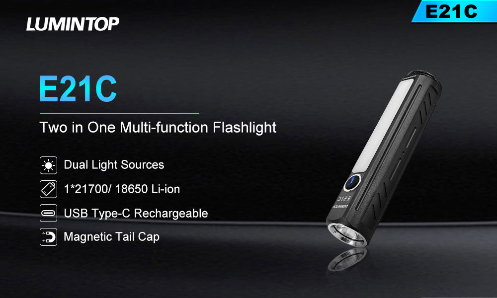 Lumintop E21C, two in one multi-function flashlight