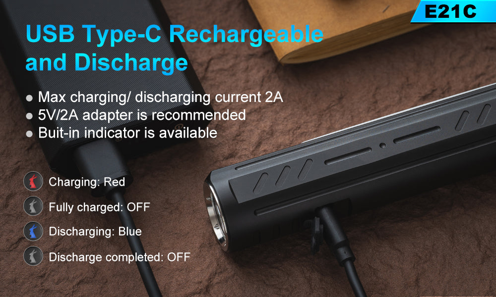 USB Type-c rechargeable and discharge
