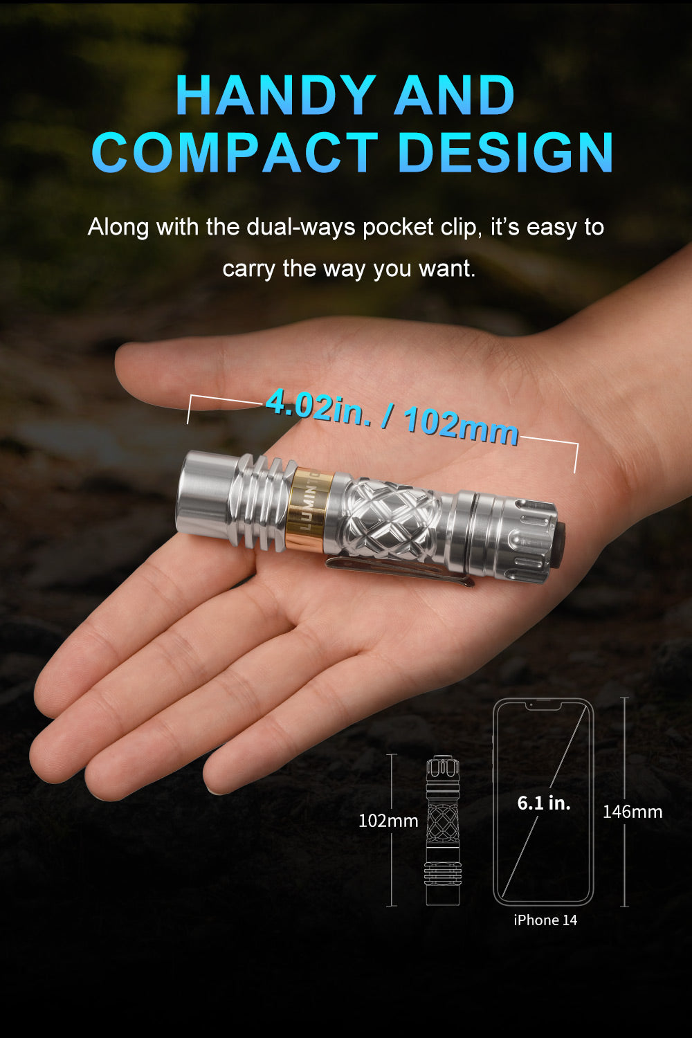 Lumintop Ring King 1000 Lumens 14500 EDC Tactical Flashlight