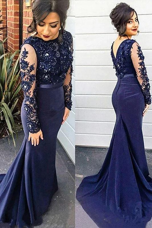 Long sleeves prom dresses cheap