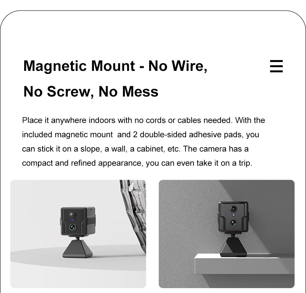 Camsoy T9G6 Smart 4G Camera Wireless Indoor & Outdoor Mini Security Camera Night Vision PIR Motion Detection