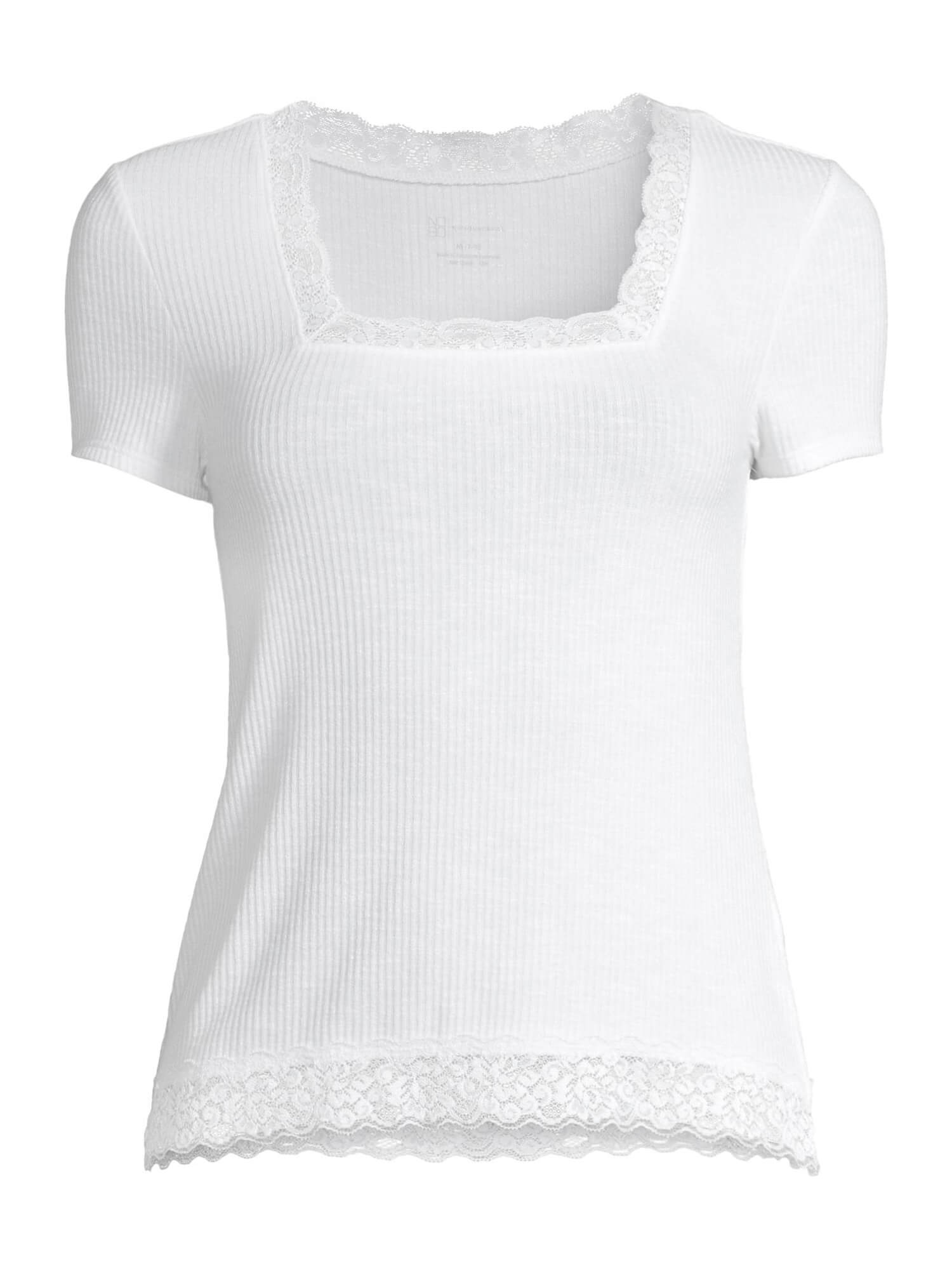 No Boundaries Arctic White Square Neck Top