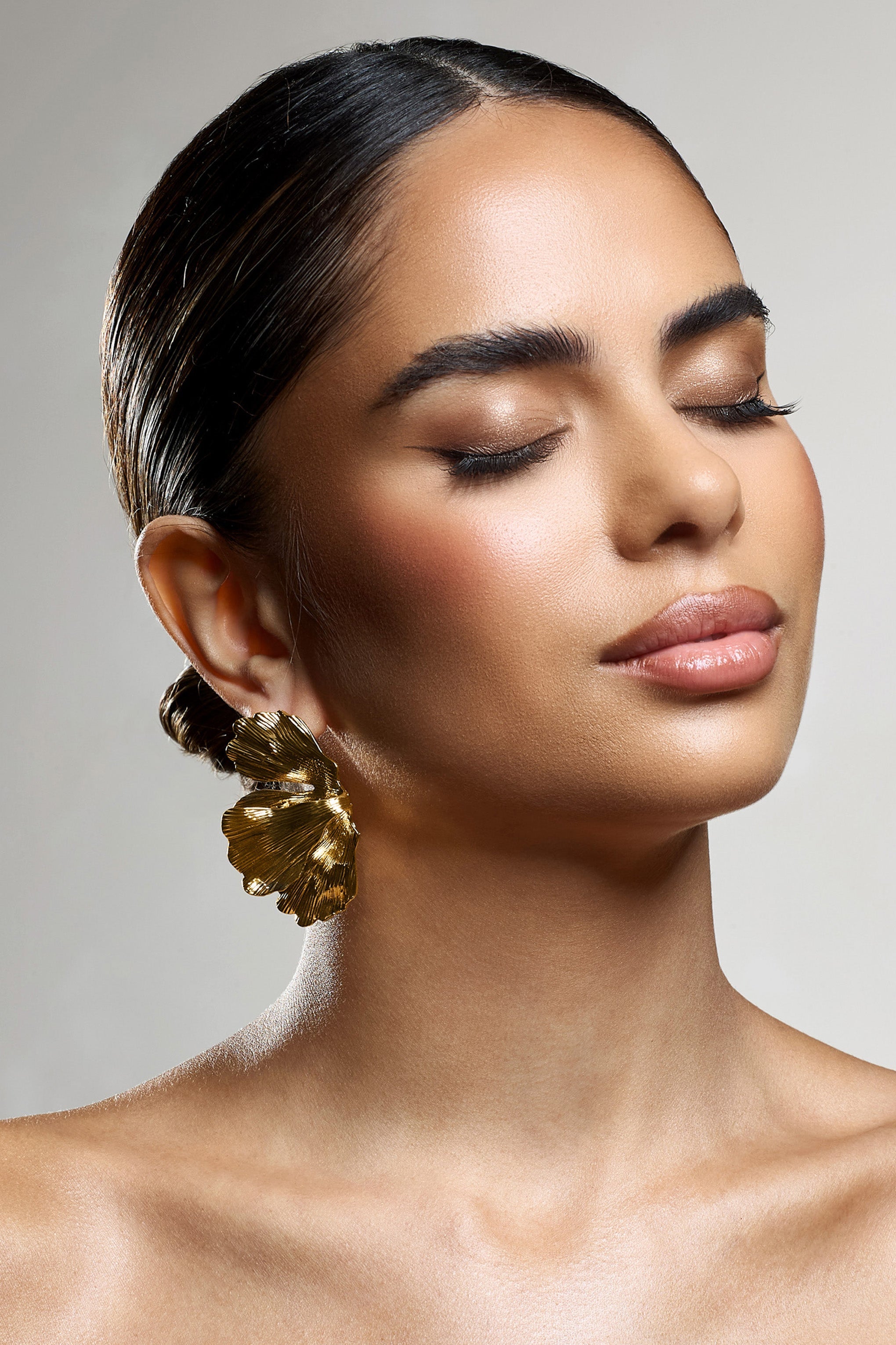 Banyan | Gold Abstract Statement Leaf Earrings